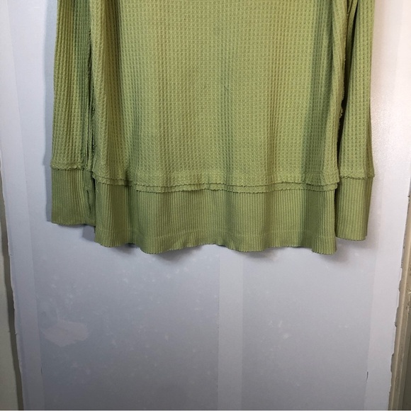 FP We the Free Green North Shore Thermal Waffle Knit Oversized Tunic Top Small - Picture 5 of 12